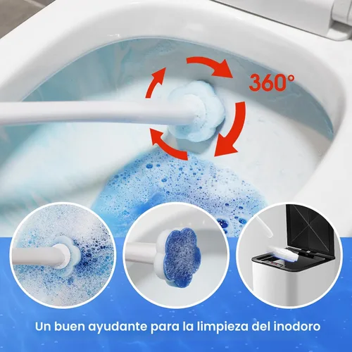 Miniatura 3 de Topo Bear Cepillo desechable para inodoro con 40 recambios de varita de inodoro, varitas limpiadoras de inodoro, kit de inicio de sistema