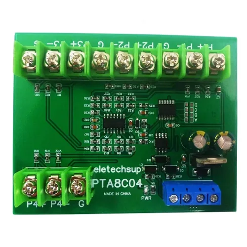 Miniatura 8 de PTA8C04 4-Channel PT100 RTD Temperature Sensor Module, DC 12V/24V, Modbus RTU RS485 Data Collector, -40 to 500 Degrees Celsius for Industrial