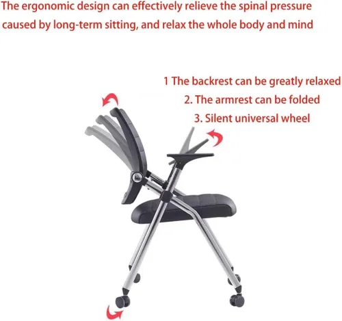 Miniatura 5 de Silla de oficina plegable, silla de escritorio plegable ergonómica para oficina en casa, silla de oficina plegable, silla de escritorio plegable