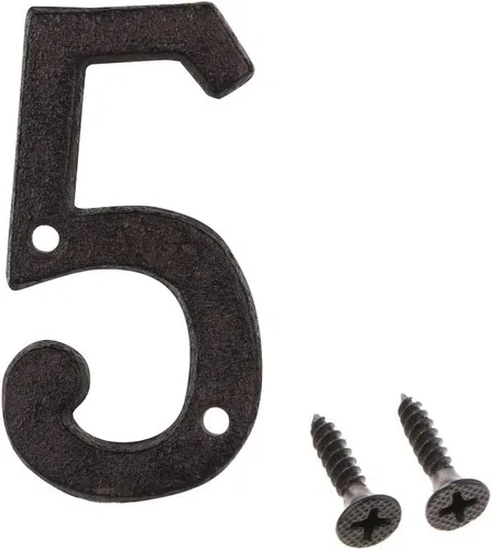 Miniatura 24 de Número de dirección de 3 pulgadas, números de casa para exterior, decoración de buzón de puerta de jardín de metal de hierro fundido con tornillos, 0