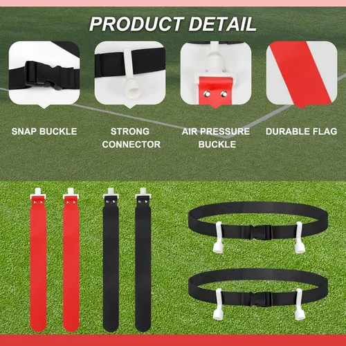 Miniatura 3 de Juego de fútbol con bandera ajustable, cinturones y banderas de fútbol con bandera de 2/14 jugadores para jóvenes, adultos, entrenamiento