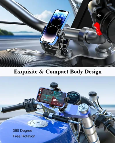 Miniatura 2 de BRCOVAN Soporte antirrobo para teléfono de horquilla para motocicleta con amortiguador de vibraciones [bloqueo 1s] [apto para cámara]