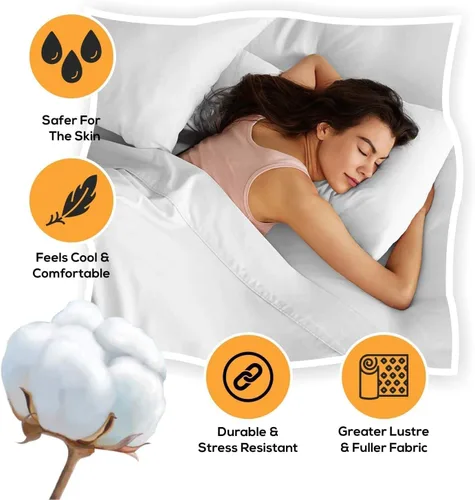 Miniatura 3 de 100% Egyptian Cotton Sheets 1000 Thread Count Twin Size Sheet Sets 4 PC Solid Bed Sheet Set True Luxury Hotel Quality Fits Up to 18 Inches Deep Beige