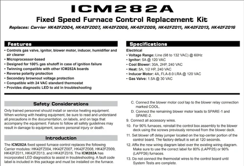 Miniatura 5 de ICM Controls ICM282A repuesto OEM, portador HK42FZ - serie para 325878-751