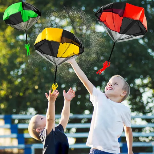 Miniatura 6 de OJYUDD Paquete de 10 paracaídas para niños, figuras sin enredos, paracaídas, juguetes voladores para niños y niñas, para interiores y exteriores
