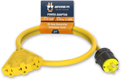 Miniatura 9 de Journeyman Pro L5-30/TT-30/L14-30 a Triple 5-20R adaptador de cable de alimentación para generador, por Journeyman Pro Divisor de 30 A a 20 A/15