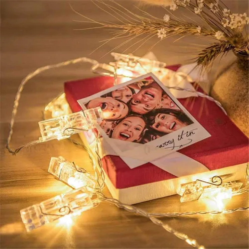 Miniatura 8 de Dopheuor Cadena de luces LED con clip de fotos, cadena de luces LED para colgar fotos, fotos, funciona con pilas para regalos, patio, Navidad, Cálido