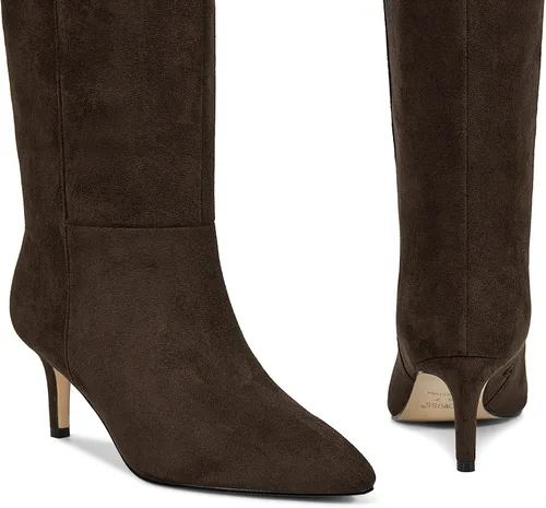 Miniatura 30 de wetkiss Botas altas hasta la rodilla para mujer, con tacón de gatito y diseño de punta puntiaguda, clásicas y sexys