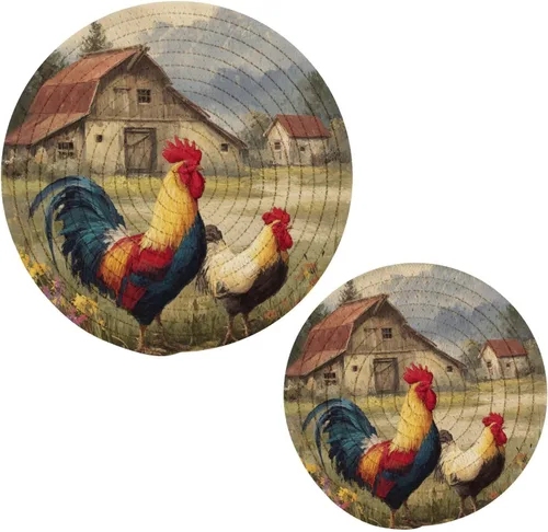 Miniatura 48 de Salvamanteles de flores de amapola otoñal para platos calientes, ollas y sartenes, salvamanteles tejidos de algodón, redondo, grande, decoración