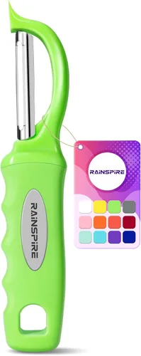 Miniatura 26 de Rainspire Pelador de verduras, pelador de patatas para cocina, cuchillas afiladas de acero inoxidable, mango cómodo, pelador de frutas, pelador