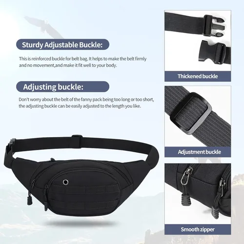 Miniatura 3 de FREETOO - Cangurera con correa ajustable para hombres y mujeres; para entrenamiento, viajes, correr, senderismo, ciclismo, uso casual, uso al aire