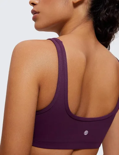 Miniatura 4 de CRZ YOGA Butterluxe - Mini brasier para mujer, cuello redondo, de bajo impacto, sin varillas, brasier deportivo con relleno para yoga y entrenamiento