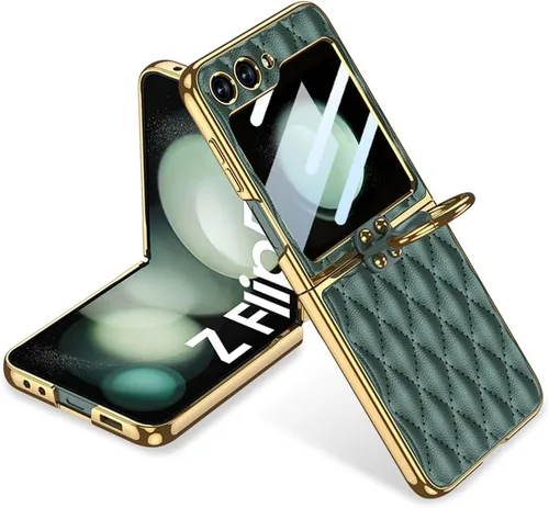 Miniatura 9 de SHIEID Z Flip 5 - Funda para Samsung Galaxy Z Flip 5 con anillo para teléfono, forro de esponja y diseño en forma de diamante para Samsung Galaxy Z
