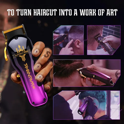 Miniatura 6 de SUPRENT PRO - Cortadora de pelo profesional para hombres, cortapelos de peluquería de alta calidad, hoja recubierta DLC y motor sin escobillas, kit