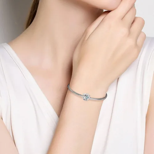 Miniatura 3 de VALGACLS Dijes de plata de ley 925 con forma de corazón de amor para pulsera collar dije de feliz cumpleaños dije de círculo de eternidad
