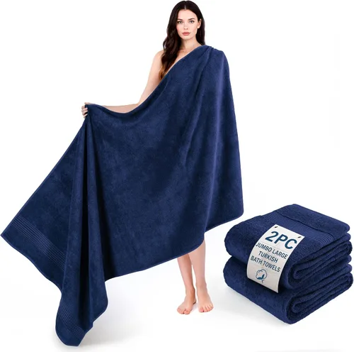 Miniatura 30 de Cotton Paradise 4 piezas de toallas turcas para baño, juego de toallas extra grandes suaves y afelpadas para baño, color beige