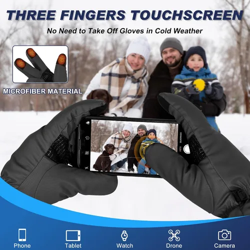 Miniatura 7 de Sukeen Guantes de invierno resistentes al viento para clima frío, suaves y cálidos para pantalla táctil, antideslizantes, guantes de invierno