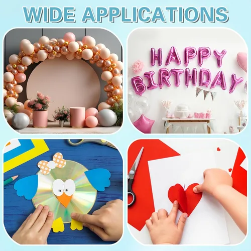 Miniatura 7 de UPINS Puntos de Pegamento, 300 Piezas Puntos Adhesivos de Pegamento para Globos de Doble Cara Removibles Puntos de Cinta Adhesiva para Globos