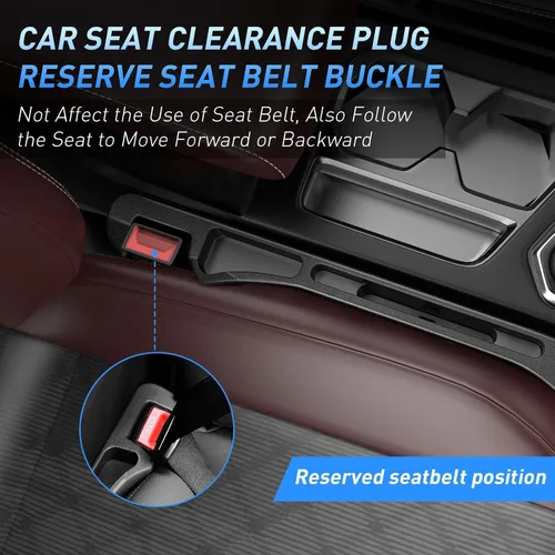 Miniatura 5 de Relleno para Huecos de Asiento de Carro Paquete de 2, Se Inserta Entre Asientos y Consola con Almacenamiento Organizador, Soporte de Teléfono