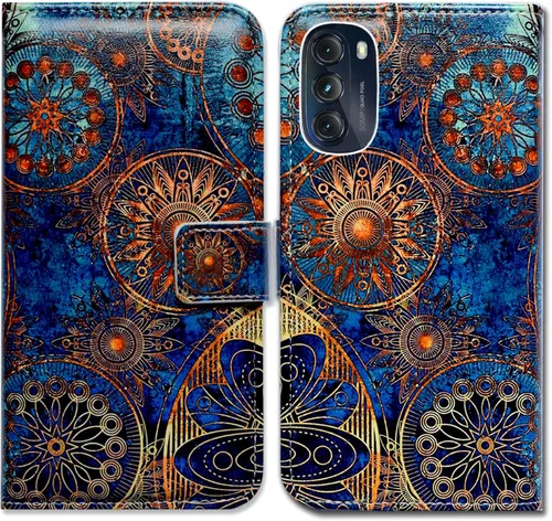 Miniatura 19 de Bcov Funda para Moto G 5G 2022, funda de cuero verde pájaro negro con tapa para teléfono con ranura para tarjeta y soporte para Motorola Moto G 5G
