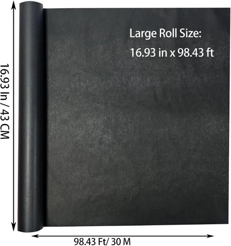 Miniatura 6 de LIAPAWPAW Rollo de papel de seda negro a granel para envoltura de regalos, ramos de flores y manualidades, 17 pulgadas x 98 pies, papel de seda