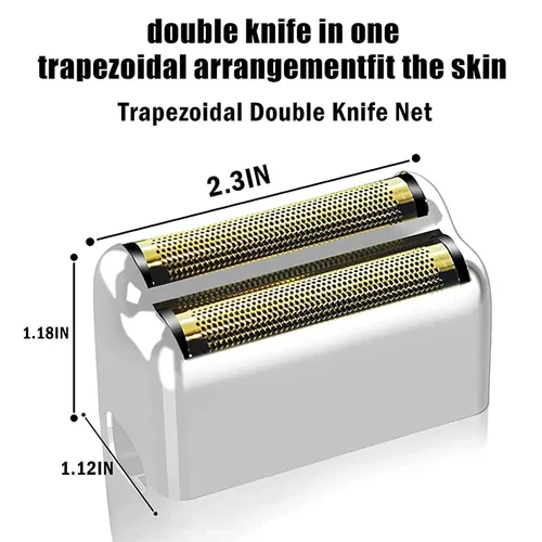 Miniatura 4 de Lámina de repuesto y cortadoras para afeitadora compatible con BaBylissPRO Barberology Double FXFS2 (2 piezas plateadas)