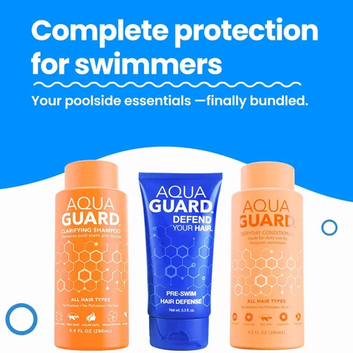 Miniatura 2 de AQUA GUARD Paquete de protección esencial para el cabello de los nadadores Evita daños por cloro + suaviza el cabello mientras nadas Seguro