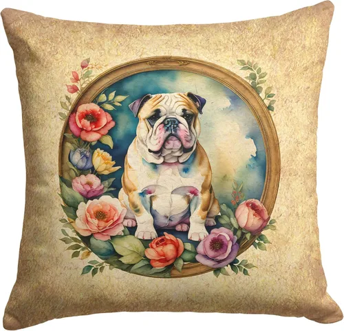 Miniatura 113 de Caroline's Treasures DAC2072PW1414 Affenpinscher and Flowers - Almohada decorativa de tela, lavable a máquina, para interiores y exteriores