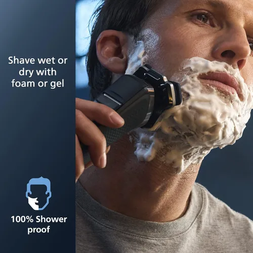 Miniatura 7 de Philips Norelco Shaver 7600, afeitadora eléctrica recargable en seco y húmedo con tecnología SenseIQ, cápsula de limpieza rápida, estuche de viaje