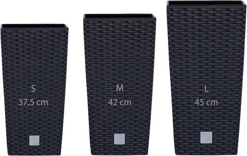 Miniatura 7 de WELLHOME - Juego de 3 macetas altas (11,4/26,6/49 litros), color antracita