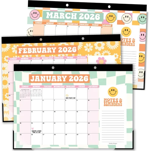 Miniatura 17 de Hadley Designs Calendario de escritorio grande 2026-2027 – Calendario de escritorio 2026, calendarios de escritorio de 18 meses para el hogar