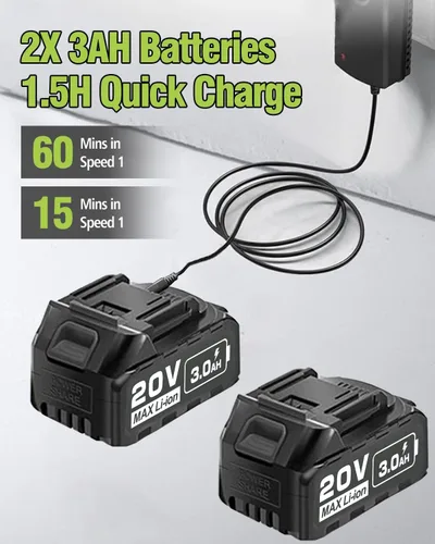 Miniatura 4 de Lavadora a presión portátil inalámbrica con adaptador de grifo - 2 paquetes de baterías 1200 PSI Lavadora de energía inalámbrica operada por batería