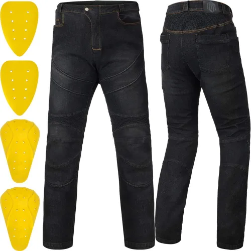 Miniatura 10 de ILM Pantalones de Motocicleta Dirt Bike para Hombres CE Blindados Equipo de Conducción de Motocross Jeans Motocicleta Aventura Touring Pantalón Azul