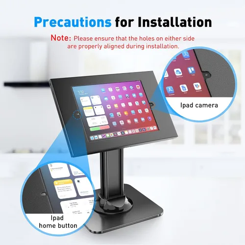 Miniatura 7 de AboveTEK Soporte antirrobo para quiosco para iPad – Soporte de seguridad para iPad POS y soporte para tableta con bloqueo – Base resistente, giro