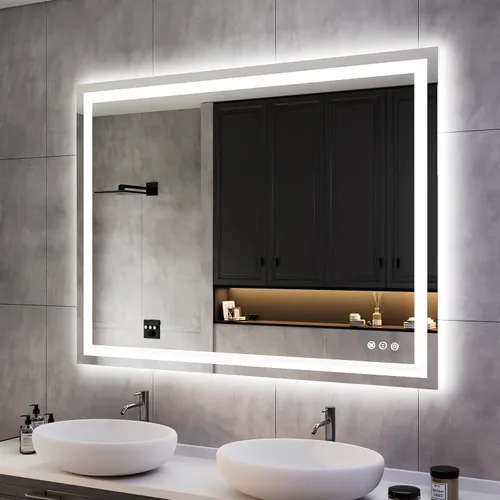 Miniatura 25 de ISKM Espejo LED con marco para baño de 20"x28", espejo de baño LED regulable con luces, antivaho, espejo iluminado frontal y retroiluminado de 3