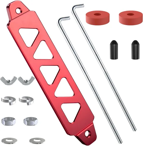 Miniatura 9 de BFXM Kit de sujeción de batería, soporte de montaje de amarre de batería de aleación de aluminio, soporte de sujeción de batería con pernos en J
