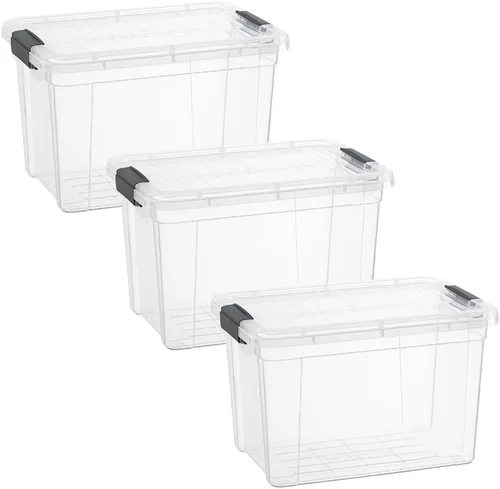 Miniatura 48 de Superio Cajas de almacenamiento transparentes con tapas, contenedores de plástico de 2.5 cuartos de galón para organizar, cajas apilables, sin BPA