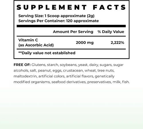 Miniatura 2 de Immune & Genetics Protocols LLC Vitamina C de alta potencia* 2000 mg - Versátil y potente (120 porciones/4 meses aproximadamente)