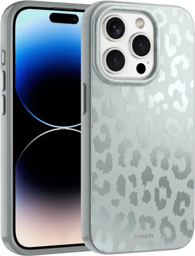 Miniatura 60 de SCORPIFY Funda para iPhone 15 Pro Max [Compatible con MagSafe] con Diseño de Estampado de Leopardo Guepardo Negro Mate, Linda Funda Magnética