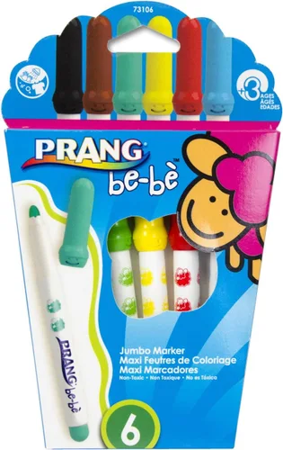 Miniatura 5 de PRANG be-be - Crayones jumbo para niños pequeños, lavables, incluye sacapuntas, colores surtidos, paquete de 10 (73010), grande