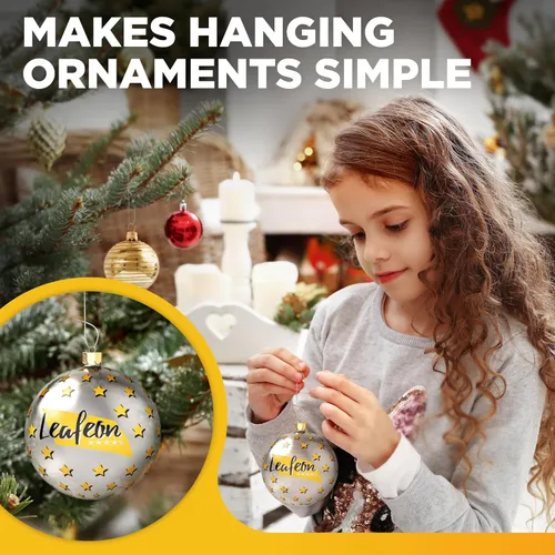 Miniatura 3 de 50 unidades de ganchos para adornos de Navidad – Excelentes ganchos para adornos de Navidad para la decoración del árbol (plata)