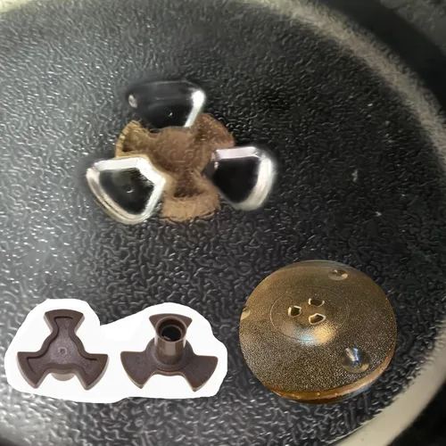 Miniatura 7 de 4 piezas de 0.630 in Horno de microondas Turntable Roller Guide Coupler - Eje de bandeja para placa giratoria de microondas rotación suave
