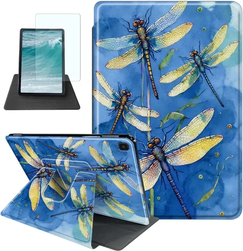 Miniatura 16 de Rossy Funda para Samsung Galaxy Tab A7 Lite de 8.7 pulgadas 2021 (SM-T220/T225/T227) + protector de pantalla giratorio de 360 grados con soporte