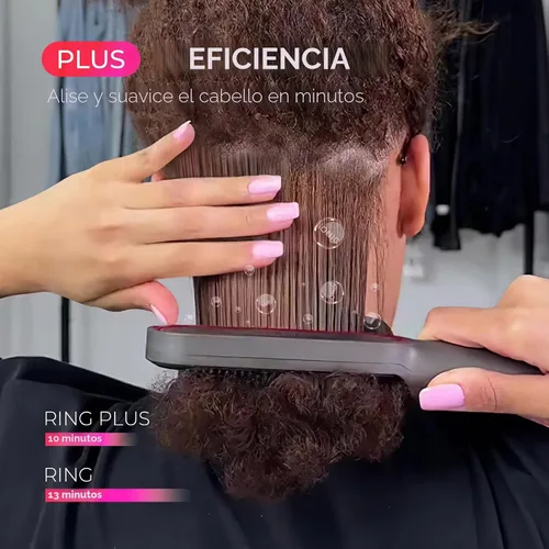 Miniatura 3 de TYMO Ring Plus Cepillo Alisador de Cabello Iónico - Peine Alisador con Iones Negativos para Mujeres, Revestimiento de Titanio, 9 Configuraciones
