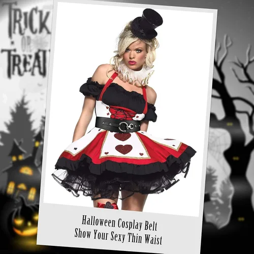 Miniatura 2 de JASGOOD Cinturón elástico ancho vintage de moda para mujer con hebilla entrelazada cinturón de Halloween