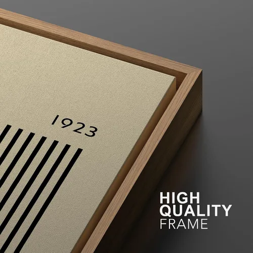Miniatura 5 de IDEA4WALL Lienzo enmarcado para pared, juego de arte Bauhaus dorado de mediados de siglo, patrón de cuadrícula moderna, ilustraciones con formas