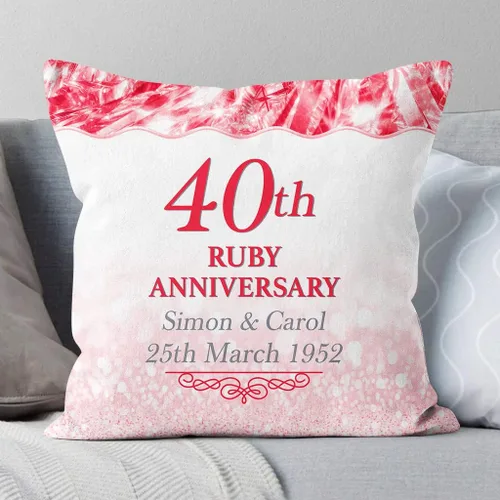 Miniatura 2 de Almohada cuadrada personalizada para esposo esposa de pareja amante, regalos únicos para aniversario, 40 aniversario, boda, aniversario, nombre