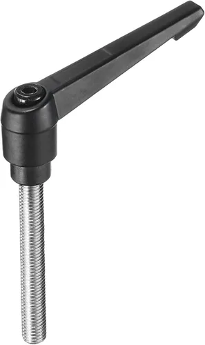 Miniatura 12 de uxcell Manija de palanca de sujeción ajustable M5 x 0.787 in óxido negro métrico acero al carbono macho roscado perillas de mano con botón