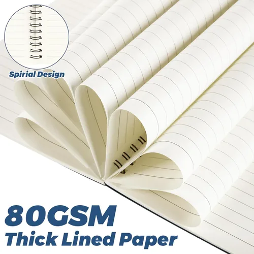 Miniatura 3 de MIVIDE Paquete de 24 cuadernos en espiral A5, 8.3 x 5.7 pulgadas, 6 colores, 120 páginas/60 hojas de tapa dura con espiral, cuaderno de papel