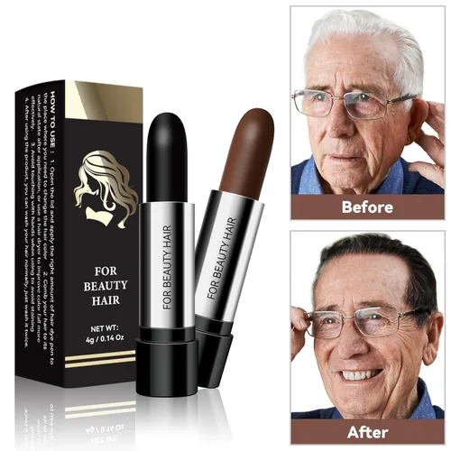 Miniatura 5 de Bolígrafo desechable de tinte para el cabello, negro/marrón oscuro/café, larga duración, rápida tinción, lavable, cubierta de alta saturación